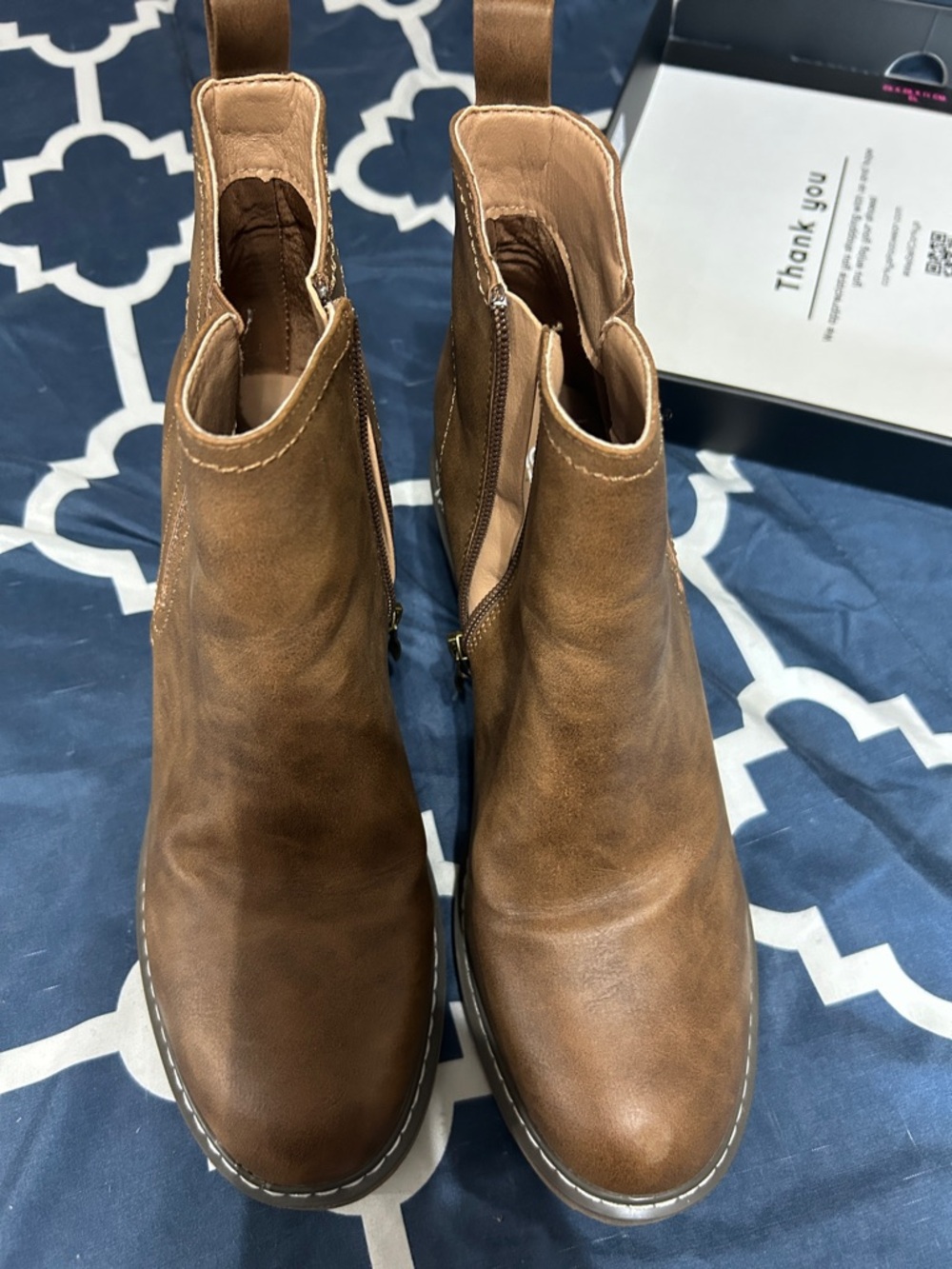 Women’s Corkys Brown Chelsea Boots with Side Zipper new in box size 11